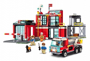 Конструктор с фигурками - Пожарная станция с машиной, 523 детали (Enlighten Brick, BRICK2808 (9))